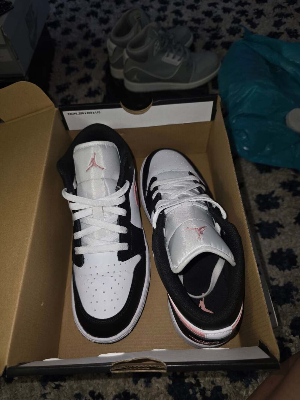 Jordan 1 Low Black White Rust Pink Sneakers